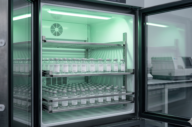 Medical-grade vaccine refrigerator maintaining cold chain