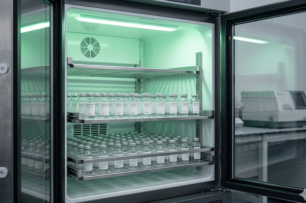 Medical-grade vaccine refrigerator maintaining cold chain
